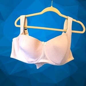 Rosme Bra Sz 48DD Padded 860218 White Net Lace Underwire T07